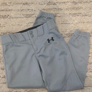 Under Armour Kids Light Gray Athletic Pants Baseball Pants